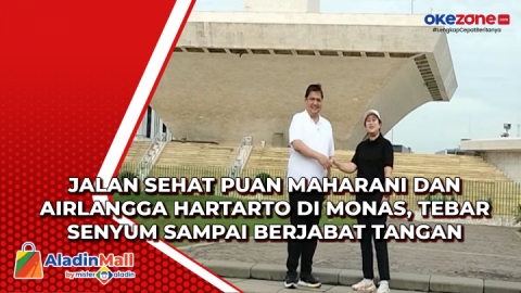 Jalan Sehat Puan Maharani Dan Airlangga Hartarto Di Monas Tebar Senyum