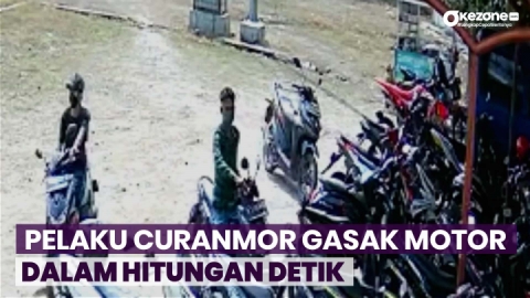 Terekam CCTV Pelaku Curanmor Gasak Motor Hanya Dalam Hitungan Detik Di