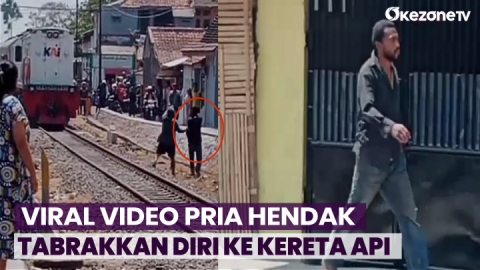 Viral Pria Di Garut Diduga Hendak Tabrakan Diri Ke Kereta Api