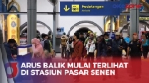 Arus Balik Ribuan Pemudik Tiba Di Stasiun Pasar Senen Okezone Video