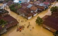 Foto Udara Ratusan Rumah di Jambi Terendam Banjir