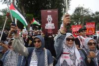 Aksi Solidaritas Bela Palestina di Depan Kedubes AS Jakarta