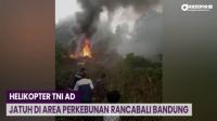 Helikopter TNI AD Jatuh di Area Perkebunan Rancabali Bandung