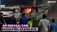 Bus Jurusan Jawa Tengah Terbakar di Pintu Tol Cikarang Barat