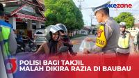 Disangka Razia, Jalanan Sepi saat Polisi Bagi-Bagi Takjil di Baubau