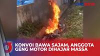 Konvoi Bawa Sajam, 2 Anggota Geng Motor Dihajar Massa di Medan, Motor Ikut Dibakar