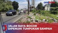 Pasca Libur Lebaran, Jalan Raya Bogor Dipenuhi Tumpukan Sampah 