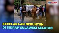 Kecelakaan Beruntun di Sidrap Sulawesi Selatan, Satu Tewas Tertimpa Truk Kontainer