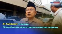 Jusuf Kalla Tanggapi Kementerian Gemuk Prabowo-Gibran, Bukan Kabinet Kerja, Sangat Politis