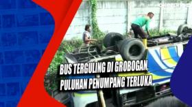 Bus Terguling di Grobogan, Puluhan Penumpang Terluka