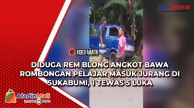 Diduga Rem Blong Angkot Bawa Rombongan Pelajar Masuk Jurang di Sukabumi, 1 Tewas 5 Luka