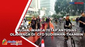 Hujan, Warga Tetap Antusias Olahraga di  CFD Sudirman-Thamrin