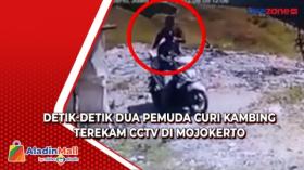 Detik-detik Dua Pemuda Curi Kambing Terekam CCTV di Mojokerto