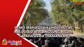 Demo Mahasiswa Universitas Haluoleo Berlangsung Ricuh, 5 Mahasiswa Diamankan