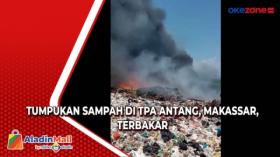Tumpukan Sampah di TPA Antang, Makassar, terbakar