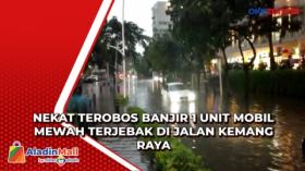Nekat Terobos Banjir 1 Unit Mobil  Mewah Terjebak di Jalan Kemang Raya