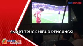 Smart Truck TNI AL Hibur Pengungsi Gempa Cianjur, Tampilkan Tayangan Anak-Anak hingga Piala Dunia