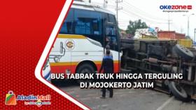 Bus Tabrak Truk di Jalan Nasional Mojokerto-Jombang