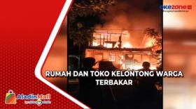 Kebakaran Hanguskan Rumah dan Toko Kelontong di Jombang Jatim