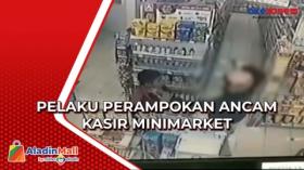 Terekam CCTV, Pelaku Perampokan Ancam Kasir Minimarket dengan Samurai di Makassar