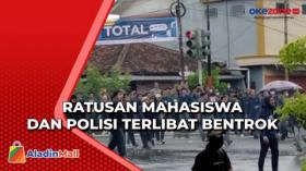 Ratusan Mahasiswa dan Polisi Terlibat Bentrok di Lampung, 3 Mobil Water Canon Diturunkan