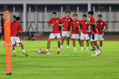 Latihan Timnas Indonesia U-23 Jelang Hadapi Brunei Darussalam
