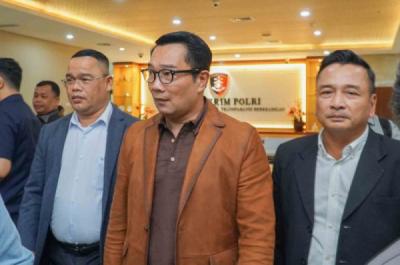 Wajah Ridwan Kamil usai Jalani Tes DNA di Bareskrim Polri