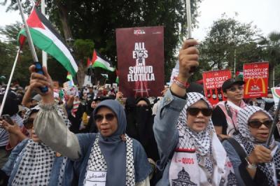 Aksi Solidaritas Bela Palestina di Depan Kedubes AS Jakarta