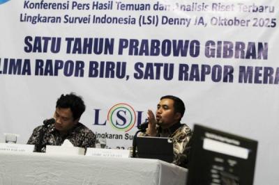 Setahun Prabowo - Gibran: LSI Denny JA Catat Ekonomi Rawan, Diplomasi Moncer