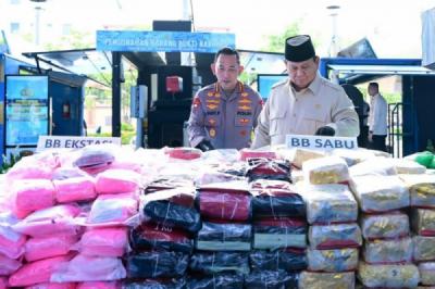 Presiden Prabowo Pimpin Pemusnahan 214,84 Ton Narkoba