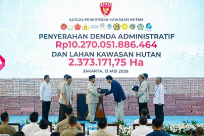 Kejagung Setor Rp10,2 Triliun Hasil Penertiban Kawasan Hutan ke Negara