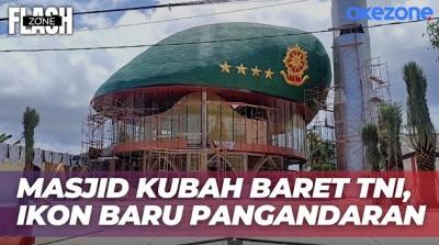 Viral! Masjid Kubah Baret TNI di Pangandaran, Didesain oleh Panglima TNI