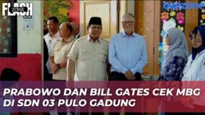 Momen Presiden Prabowo Ajak Bill Gates Tinjau Pelaksanaan MBG di SD Jati 03 Jaktim