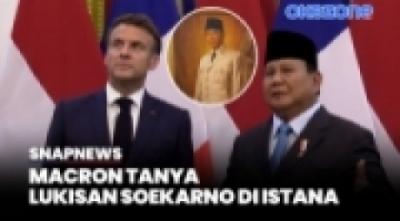 Presiden Macron Terkesima Lihat Lukisan Soekarno di Istana Merdeka