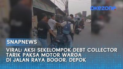 Viral! Aksi Sekelompok Debt Collector Tarik Paksa Motor Warga di Jalan Raya Bogor, Depok