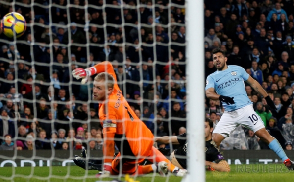Aguero Cetak 4 Gol, Manchester City Gulung Leicester City 5-1