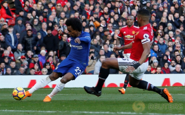 Tertinggal lewat Gol Willian, Man United Bangkit dan Sengat Balik Chelsea 2-1
