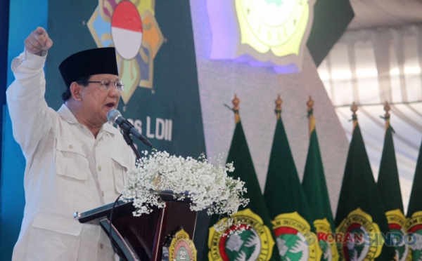 Prabowo Hadiri Rakernas DPP LDII di Ponpes Minhajurasidin