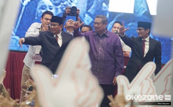 SBY Hadiri Pidato Kebangsaan Prabowo-Sandiaga