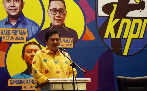 Menperin Airlangga Hertanto Hadiri Rakernas KNPI & Orientasi DPP KNPI