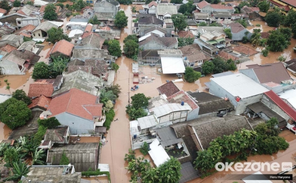 Foto Aerial Banjir di Komplek IKPN Bintaro