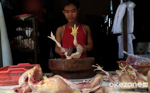 Harga Ayam Potong di Pasar Kemiri Muka Tembus Rp 70 Ribu Per Ekornya