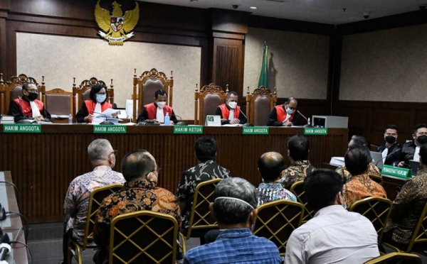 13 Terdakwa Kasus Korupsi Jiwasraya Jalani Sidang Perdana 0 : Foto 