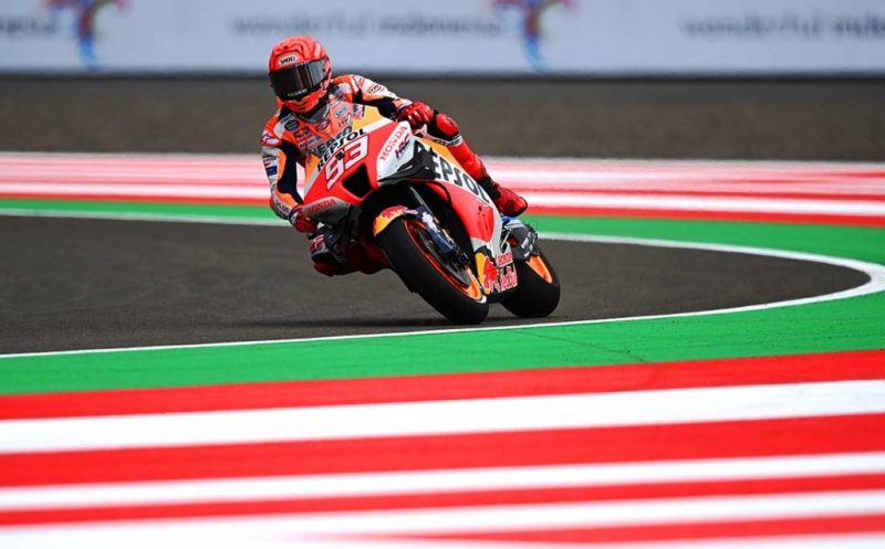 Marc Marquez Melaju Cepat saat Latihan Bebas di Sirkuit Mandalika