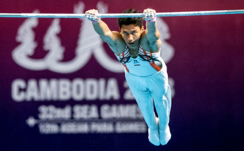 Abiyu Rafi Raih Medali Perak Nomor Palang Tunggal SEA Games 2023