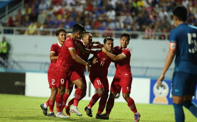 Timnas Indonesia menang 3-1 atas Thailand U-23 di semifinal Piala AFF U-23 2023. (Foto: Instagram/@changsuek)