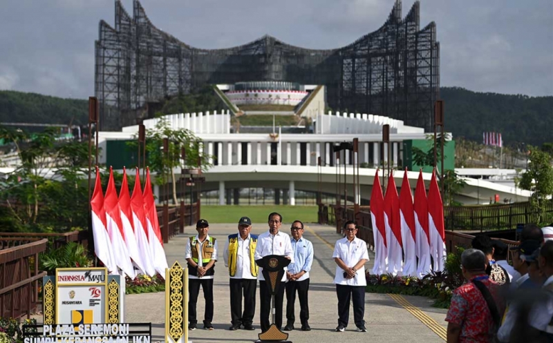 Presiden Jokowi Resmikan Seremoni Sumbu Kebangsaan di IKN