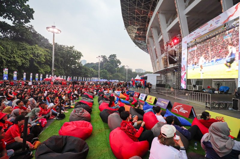 Suasana Nonton Bareng Timnas Indonesia vs Jepang di Stadion GBK