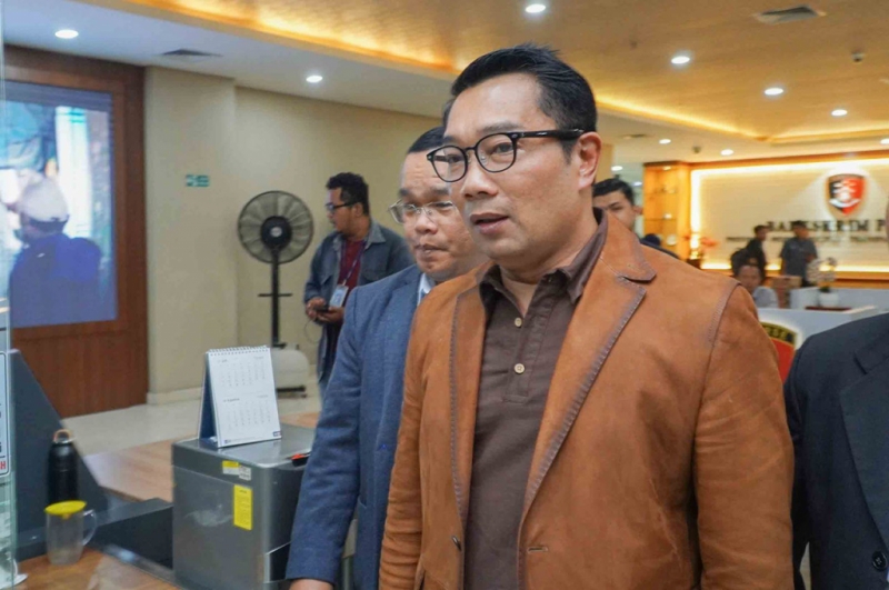 Wajah Ridwan Kamil usai Jalani Tes DNA di Bareskrim Polri