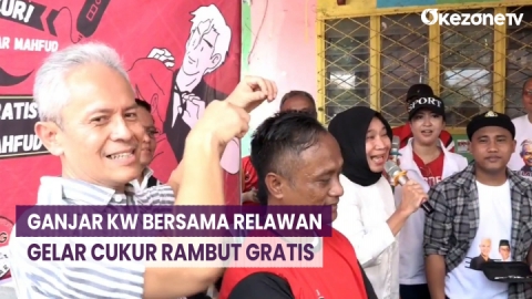Ganjar KW Bersama Relawan Gelar Cukur Rambut Gratis di Kwitang